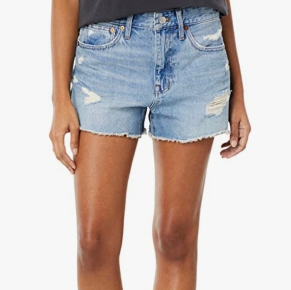 Madewell Relaxed Denim Shorts Size 28 Distressed Cut Off‎ Jean Shorts